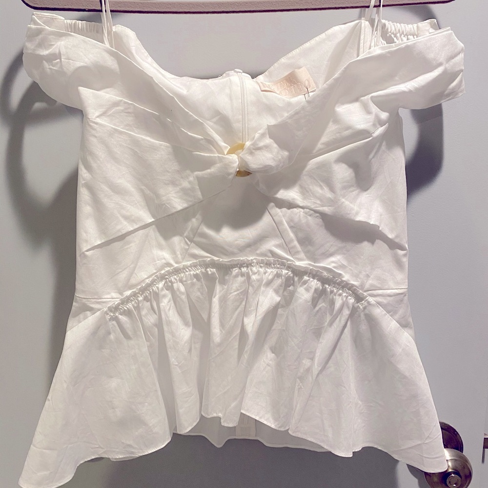 Peter Pilotto off-the-shoulder cotton-poplin top